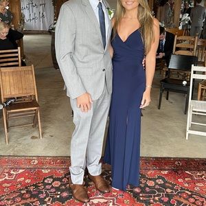 High street dress in navy